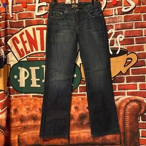 LUCKY BRAND Womens Jeans Gene Montesano Classic Rider Leather Patch Sz 6